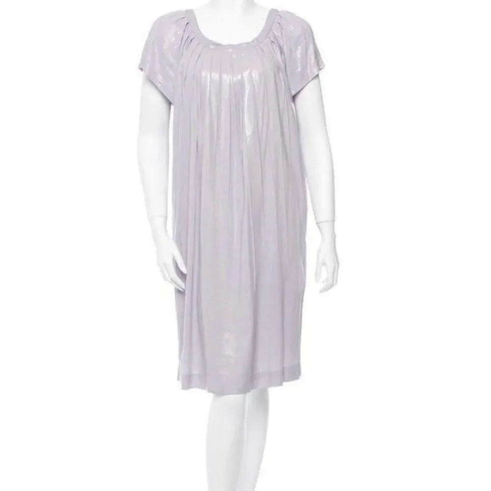 Nwt Alberta Ferretti Nwt Metallic Lavender Dress